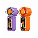 2 pc Mini Turbo Fan Combo | 2PCS Portable Rechargeable Handheld Fan with Digital Display