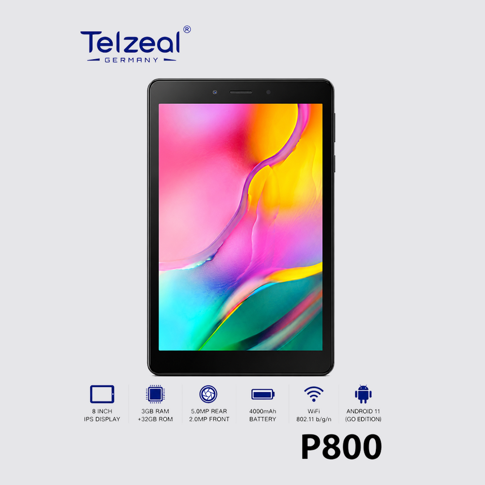 P800 Tablet 8 Inch Android 12 with Dual SIM, 6GB RAM, 256GB ROM, 5G WiFi, 5000mAh Battery, HD Display, and Wireless Keyboard – Green