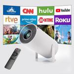 Tanmashi HY300 Pro 4K Smart Projector, WiFi 6 & Bluetooth 5, Portable with Android 11, Auto Keystone Correction, 130 Inch Display, White