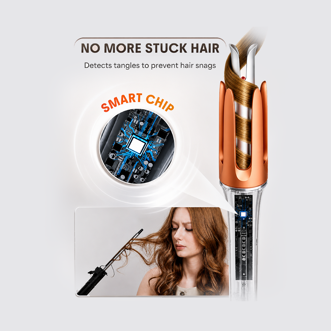 SHEGLAM Automatic Curling Iron 1 inch with 3 Temperatures Fast Heating, 2-Way Rotation, Automatic Shut-Off, Anti-Scald, Anti-Tangle Rotating for Hair Styling