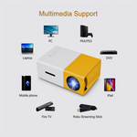 Tradeo Compact and portable mini projector for displaying movies, videos, and images on any flat surface.