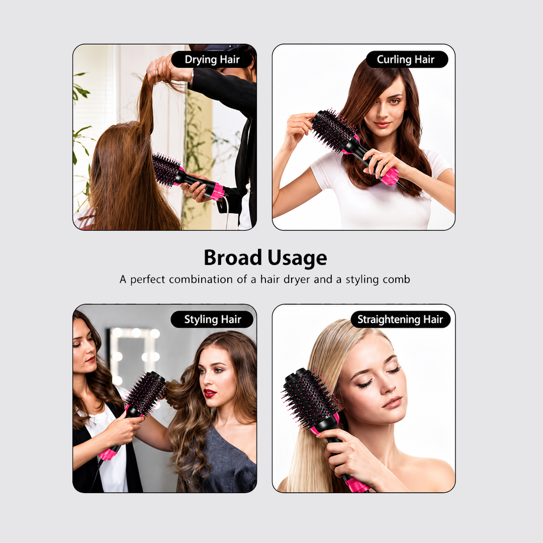 One Step Hair Dryer And Styler Black/Pink