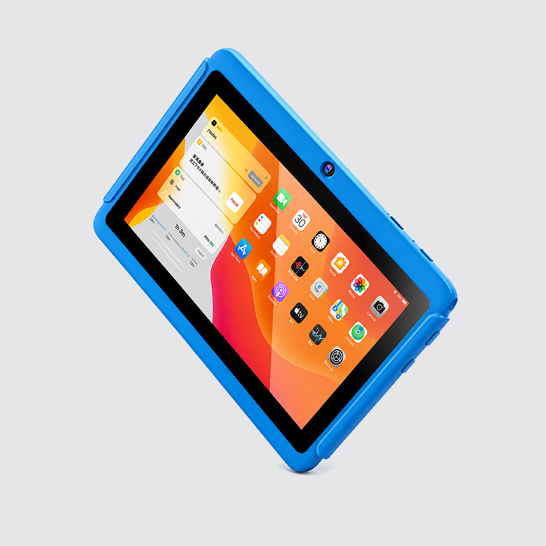 Oteeto Tab 4 Kids, 4GB RAM, 128GB ROM, 7-Inch IPS Display, 3000 mAh Battery, Toughened Glass, Android Kids 5G Wi-Fi Tablet - Blue