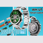 Telzeal WH-UT Smartwatch with Waterproof Max Screen Wireless Charging and 3 Pair Straps,Designed for Men- Silver