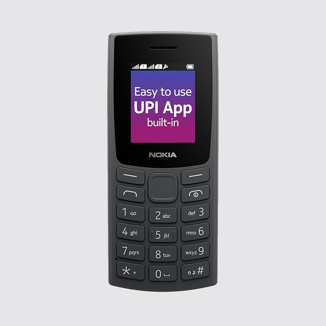 106 Single Sim, Keypad Phone with Built-in UPI Payments App, Long-Lasting Battery, Wireless FM Radio & MP3 Player, and MicroSD Card Slot | Charcoal