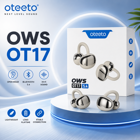 OT17 OWS Hi-Fi Open Wearable Earbuds with Open-Ear Comfortable Design, High-Fidelity Stereo Sound Output, Bluetooth 5.3 Wireless Connectivity, Long Battery Life Performance