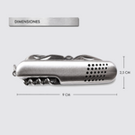 Multifunctional Knife with 11 Stainless Steel Tools for Hunting, Fishing, Camping Etc Small Pocket Folding Keychain Knife with Functions for Experiences and Adventures (Metal)