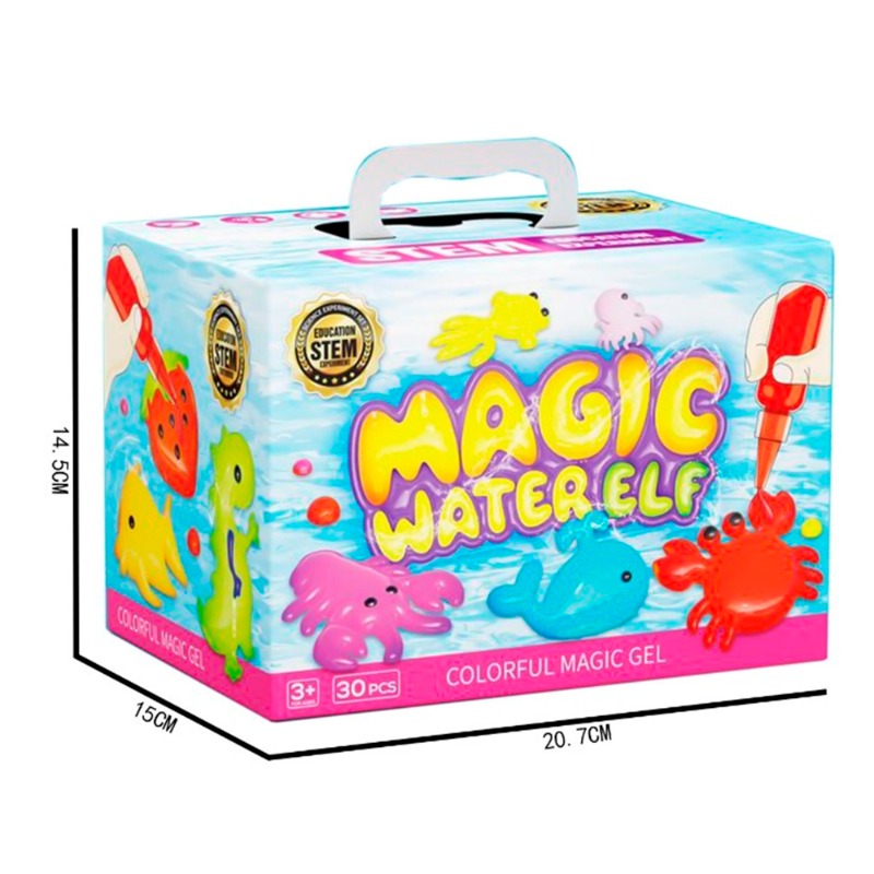 Magic Water Toy Elf Kit,Aqua Fairy Water Gel Kit 12 Magic Gels &12 Molds Make Your Own Water Pets,Toys for Birthday Gifts Party Favors,DIY STEM Craft Kits Kids Toys Age 3+