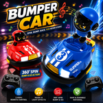 Remote Control Bumper Cars for Kids Toy – Hit & Bounce RC Battle Cars with Pop-Up Drivers, LED Lights & Music (2 Players)