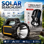 P70 Higlight Solar Searchlight – High Power LED Rechargeable Torch with Solar Charging W5191