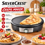 Silver Crest Electric Crêpe Maker 37cm – 1500W Non-Stick Pancake Griddle