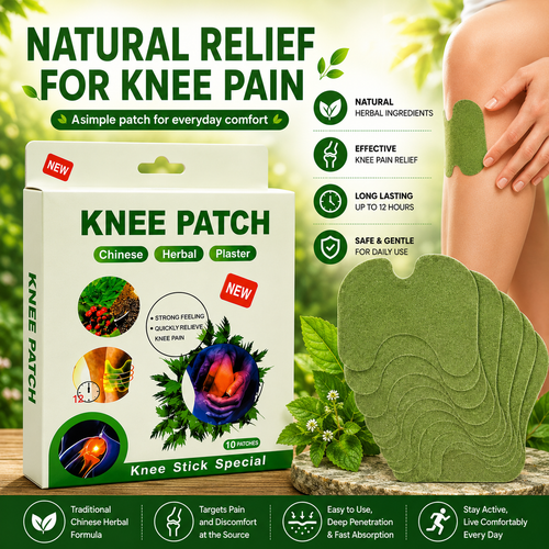 Chinese Herbal Knee Pain Relief Patch | Natural Knee Support Plaster | 12 Patches