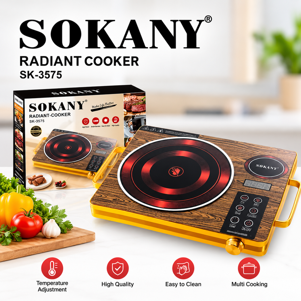 SOKANY SK-3575 Radiant Cooker 2200W – Touch Control Electric Cooktop , Portable Infrared Electric Cooker