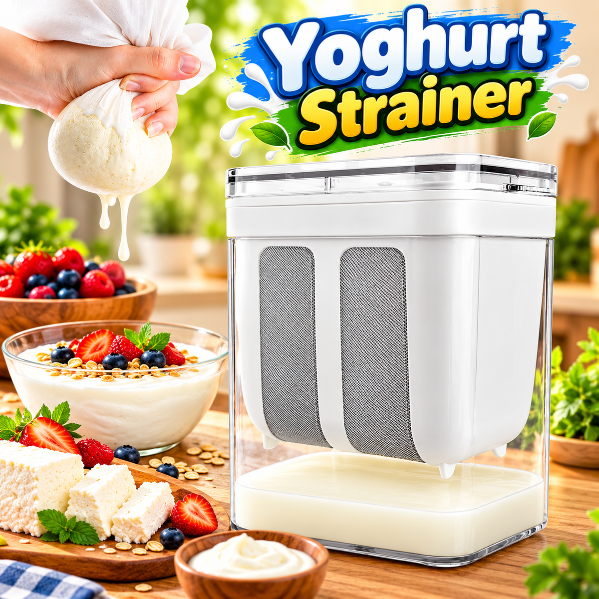Yoghurt Strainer, Homemade Greek Yogurt Filter, Yoghurt Whey Separator, Yoghurt Maker, Yoghurt Cream Cheese Maker