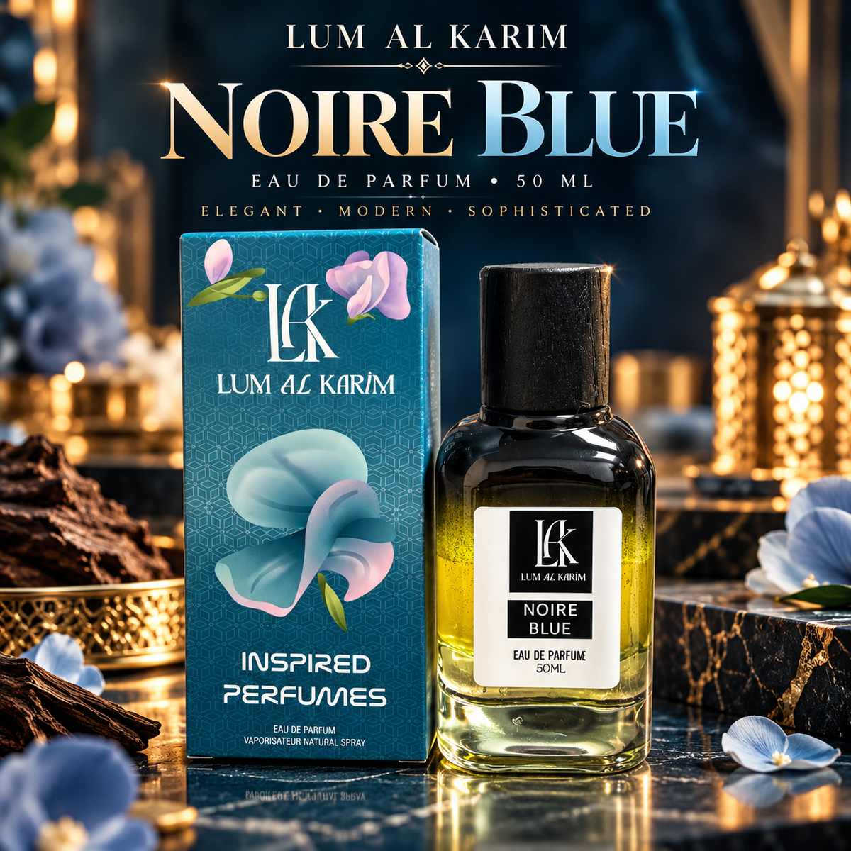 Lum Al Karim Noire Blue Perfume 50ml – Majed Oud Noir Inspired | 6 Hours Lasting