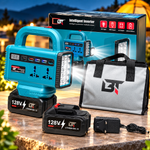BT |  All-in-One Power Station – 128V Lithium-Ion Battery | Portable Power Supply with LED Light