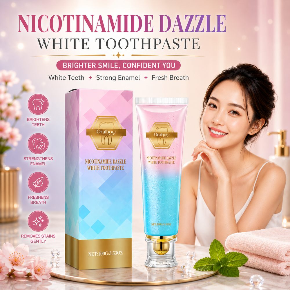 Oralhoe Nicotinamide Dazzle White Toothpaste – Teeth Whitening & Fresh Breath | 100g