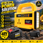 Yellow | 48V Portable Power Station with Battery & Charger – Intelligent Inverter & LED Light