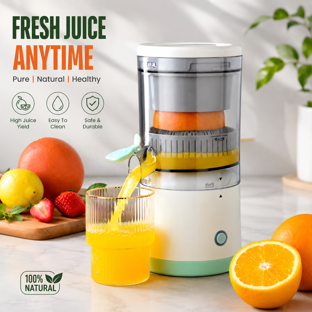 Portable Electric Citrus Juicer – USB Rechargeable Automatic Orange & Lemon Juice Maker