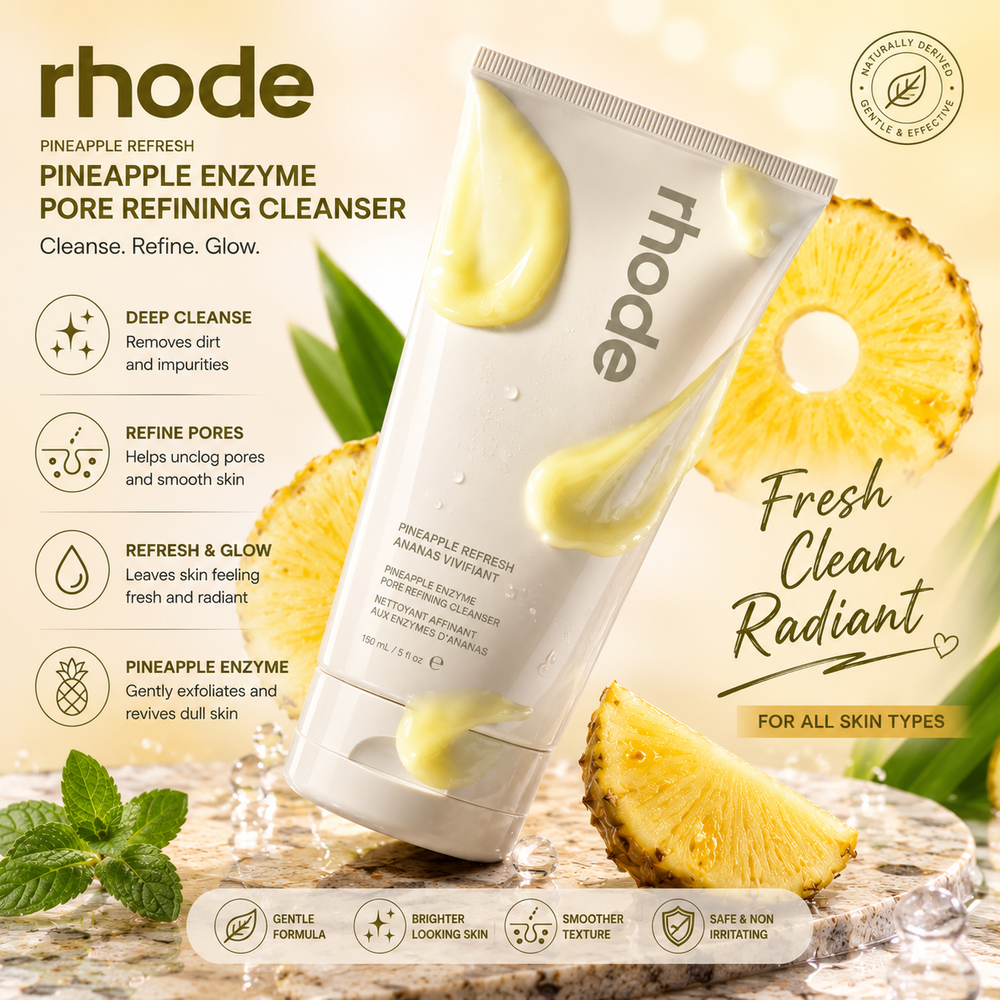 Rhode Pineapple Refresh Daily Cleanser – Gentle Hydrating Face Wash for All Skin Types