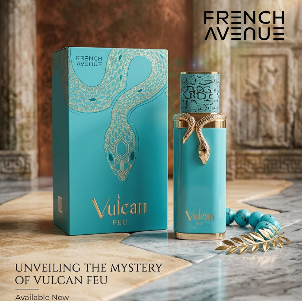 French Avenue Vulcan Feu, Oriental Woody Scent, Eau De Perfume(EDP) for Men, 100ml (3.4 FlOz) - with Ginger, Mango, Rhubarb & Cedarwood notes by Fragrance World