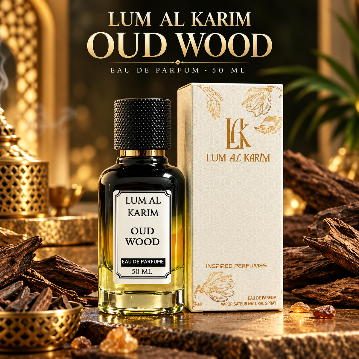 Lum Al Karim Oud Wood Perfume 50ml – Tom Ford Oud Wood Inspired | 6 Hours Lasting