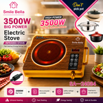 Smile Bella | 3500W Infrared Electric Stove  - 4 Digit LED display digital cooker, Timer system, Touch and Knob control Induction Cooker with Over Heat Protection,Ceramic Heating Element SA-24084