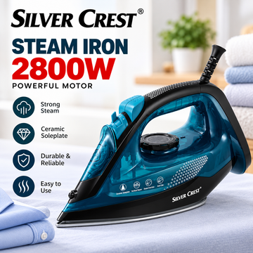 Silver Crest 46630 | 2800W Steam Iron | Ceramic Soleplate | Powerful Steam Iron for Fast & Easy Ironing