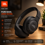 JBL Tune 720BT Wireless Over-Ear Headphones, Pure Bass Sound, Bluetooth 5.3, Hands-Free Call, Multi-Point Connection, Foldable - Black