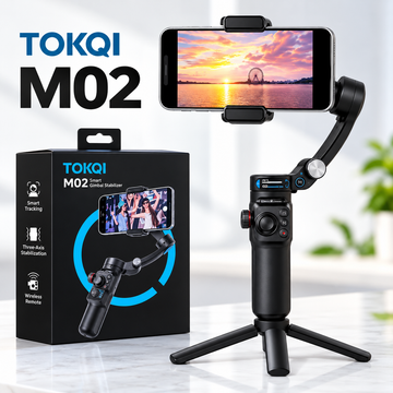 TOKQI M02 3-Axis Smartphone Gimbal Stabilizer with Detachable Remote Control | Vlog Gimbal Anti-shake Al Tracking