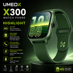 UMEOX X300 HD Smart Watch with Camera and Calling Support for Men's and Women's Green Color