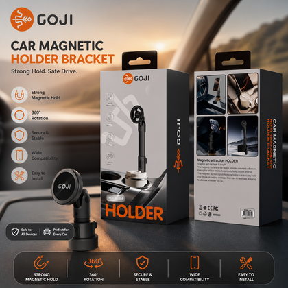GOJI Magnetic Car Phone Holder | 360° Adjustable Cup Holder Mount | Universal Smartphone Stand