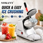 Electric Ice Crusher Machine Electric Shaved Ice Machine Smoothie Machine for Home and Commercial Use 300W SK-777 Silver