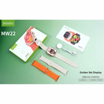 Modio MW22 Smartwatch 2.2 Inch Display With 3 Pair Straps and Charging Cable Designed for Ladies and Gents Gold