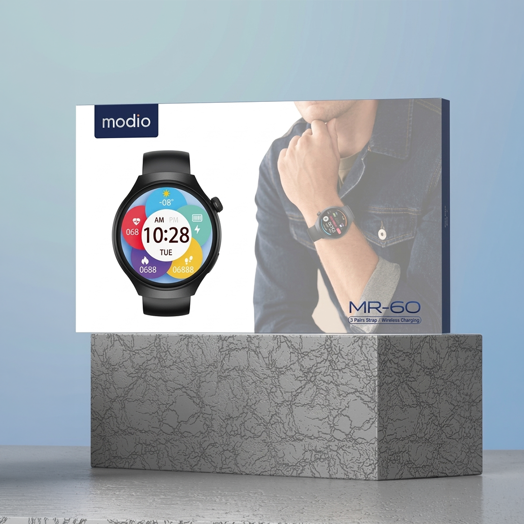 Modio MR 60 2.5D Curved Display and 3 Pair Strap with Wireless Charging Black