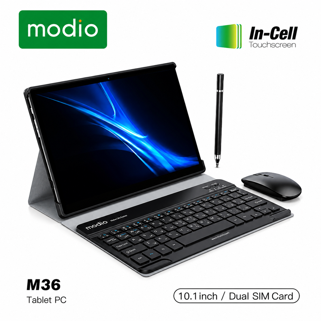 Modio M36 Tablet With 10.1 Inch Screen Dual SIM Gold, 12GB RAM 512GB 5G - Middle East Version With Gifts