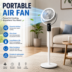 Torima F5 Air Fan, Portable Adjustable Table Fan with Powerful Airflow, 3-Speed Settings, USB Charging, Quiet Operation, Energy Efficient Cooling & Compact Lightweight, White | F5