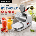 Electric Ice Crusher Machine Electric Shaved Ice Machine Smoothie Machine for Home and Commercial Use 300W SK-777 Silver