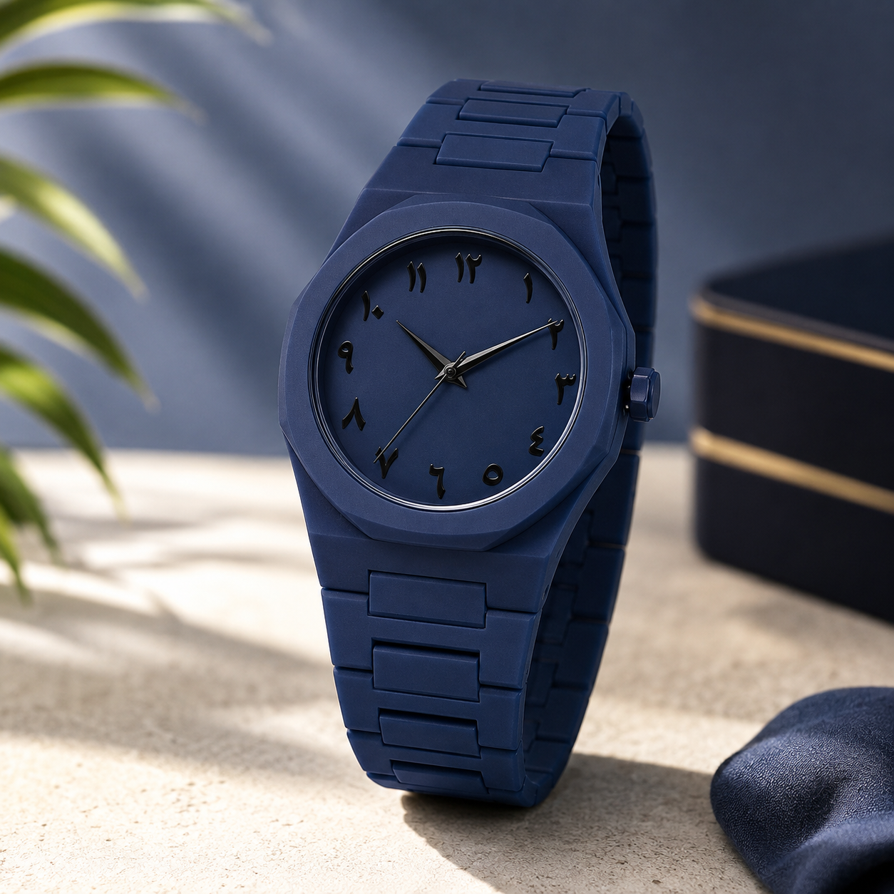 Combo Offer | Arabic Aura Premium Arabic Numeral Couple Watch Set – Green & Blue | Unisex Quartz Wrist Watches