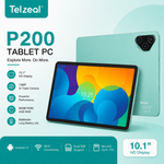 Telzeal P200 Tablet Green | 11-Inch In-Cell Display | 12GB RAM + 128GB ROM | 10,000mAh | Dual SIM | Android 13 | Leather Case, Wireless Keyboard & Mouse