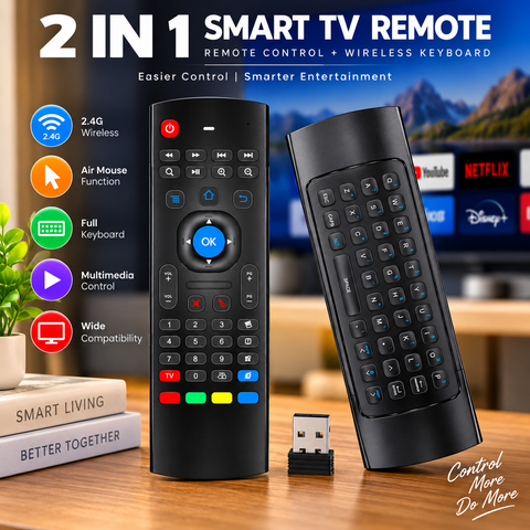 2.4G Air Fly Mouse with Wireless Keyboard – Smart TV Remote , Mini Wireless Keyboard,Compatible for Android TV/Box/IPTV/Android