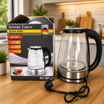 Slivers Criest Electric Glass Kettle SC-303 – 1500W, 2.0L Fast Boiling, Quick & Safe Hot Water