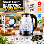 Silver Criest SC 168GK -Electric Glass Kettle, 2L, Blue LED, 1500W, Auto Shut-Off, Transparent, Fast Boiling for Tea & Coffee