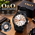 O&O Quartz Men's Analog Sports Watch – Water Resistant, Luminous Dial, Silicone Strap