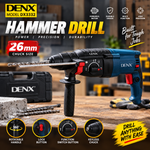 DENX DX3332 Hammer Drill 900W – 26mm Chuck Heavy-Duty Electric Drill | Drill designed for heavy-duty drilling tasks