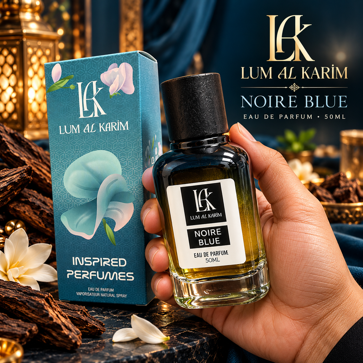 Lum Al Karim Noire Blue Perfume 50ml – Majed Oud Noir Inspired | 6 Hours Lasting