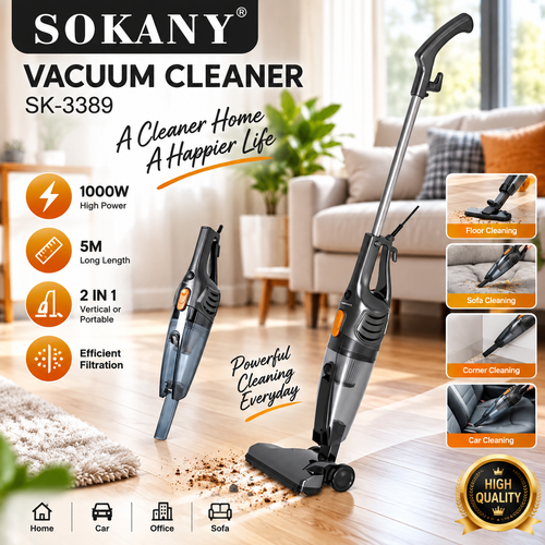 SOKANY SK-3389 3200W High-Power Vacuum Cleaner With 2.5L Dust Bucket And Cyclone Filtration