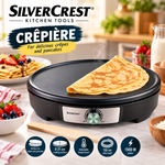Silver Crest Electric Crêpe Maker 37cm – 1500W Non-Stick Pancake Griddle