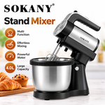 SOKANY SK-6662 Electric Stand Mixer 1000W - 5-Speed Tilt-Head Mixer with Stainless Steel Bowl, Dough Hook, Wire Whisk & Beater for Baking & Food Mixing