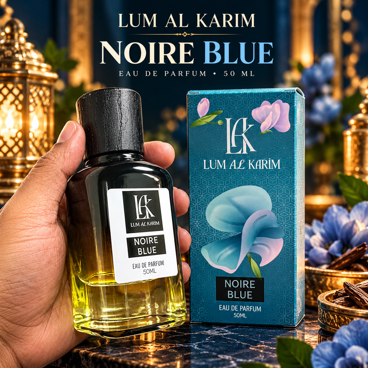 Lum Al Karim Noire Blue Perfume 50ml – Majed Oud Noir Inspired | 6 Hours Lasting